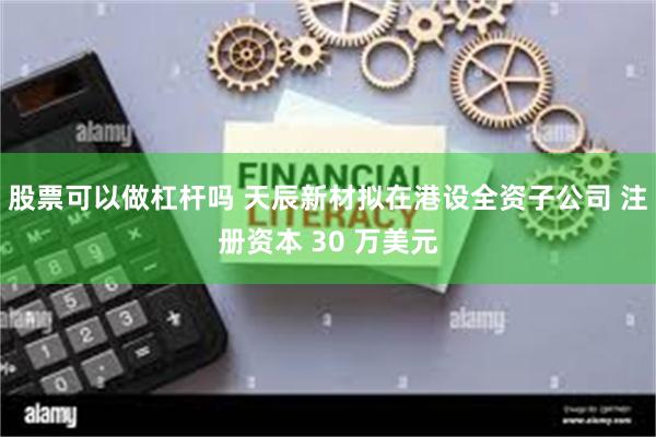 股票可以做杠杆吗 天辰新材拟在港设全资子公司 注册资本 30 万美元