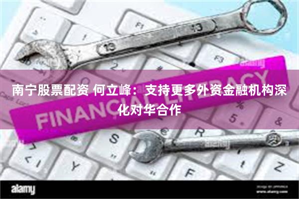 南宁股票配资 何立峰：支持更多外资金融机构深化对华合作