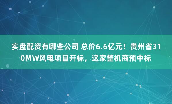 实盘配资有哪些公司 总价6.6亿元！贵州省310MW风电项目开标，这家整机商预中标