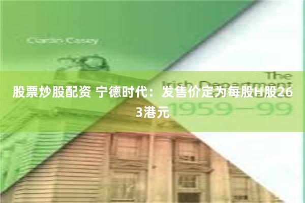 股票炒股配资 宁德时代：发售价定为每股H股263港元