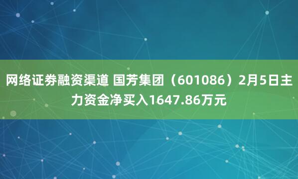 网络证劵融资渠道 国芳集团（601086）2月5日主力资金净买入1647.86万元