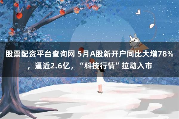 股票配资平台查询网 5月A股新开户同比大增78%，逼近2.6亿，“科技行情”拉动入市