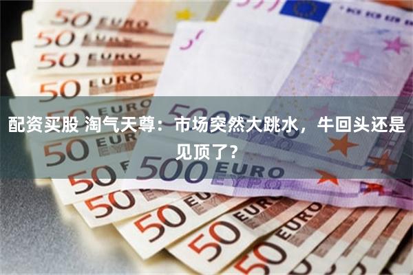 配资买股 淘气天尊：市场突然大跳水，牛回头还是见顶了？
