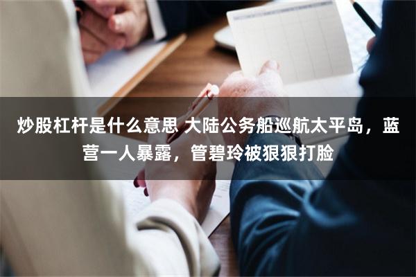 炒股杠杆是什么意思 大陆公务船巡航太平岛,蓝营一人暴露,管碧玲被狠狠打脸