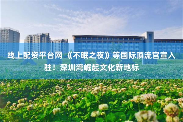 线上配资平台网 《不眠之夜》等国际顶流官宣入驻!深圳湾崛起文化新地标
