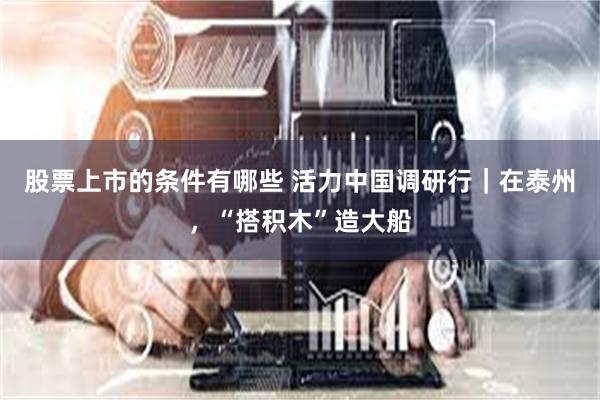 股票上市的条件有哪些 活力中国调研行｜在泰州，“搭积木”造大船