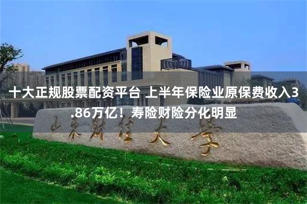 十大正规股票配资平台 上半年保险业原保费收入3.86万亿！寿险财险分化明显