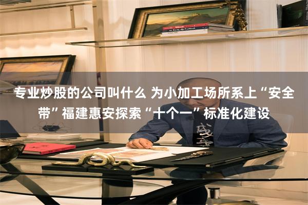 专业炒股的公司叫什么 为小加工场所系上“安全带”福建惠安探索“十个一”标准化建设