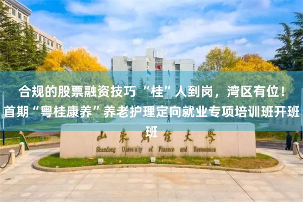 合规的股票融资技巧 “桂”人到岗，湾区有位！首期“粤桂康养”养老护理定向就业专项培训班开班