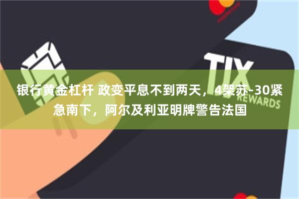 银行黄金杠杆 政变平息不到两天，4架苏-30紧急南下，阿尔及利亚明牌警告法国