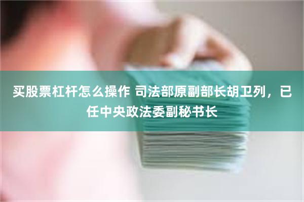 买股票杠杆怎么操作 司法部原副部长胡卫列，已任中央政法委副秘书长