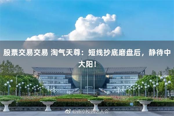 股票交易交易 淘气天尊：短线抄底磨盘后，静待中大阳！